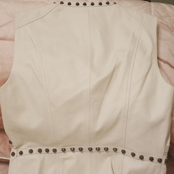 White genuine leather studded bebe dress - Picture 4 of 4